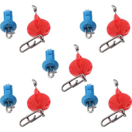 10 Pcs/set Impact Bait Fishing Release Clips Fishhook Remover Bait Locking Replacement Tackles Blue & Red