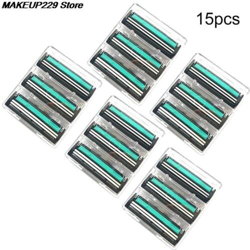 15Pcs/Set Handle Shaving Razor Replaceable Safety Razor Double Blades Travel Set