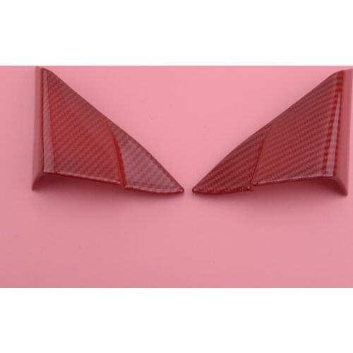 2PCS Red Carbon Fiber ABS A-pillar Triangle Cover Trim fit for Toyota Camry SE XSE XLE L LE 2018 2019 2020