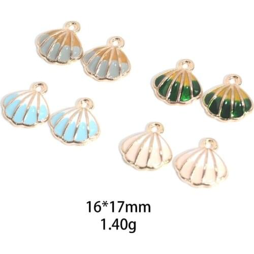 20pcs/Lot DIY Fashion Charms Gifts Enamels Marine Shell Alloy Pendant Making Hair Bracelet Necklace Earrings Jewelry Accessories