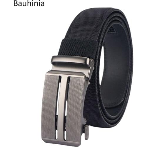 Bauhinia 2021 New Outdoor Breathable High Quality Business Automatic Buckle Belt Simple Design Nylon Belt 130x3.4cm