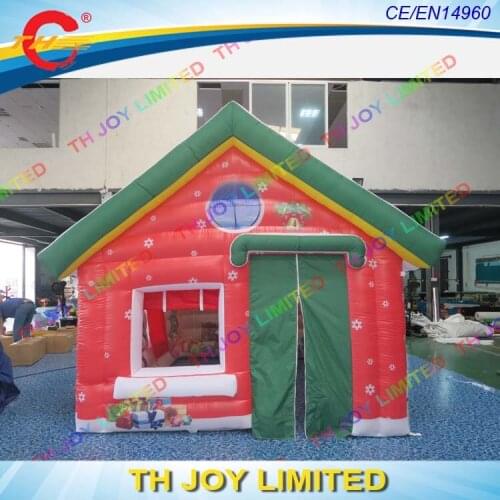 Free shipping door to door!inflatable Christmas house,4x3x3m full printing santa claus dome tent, santa grotto