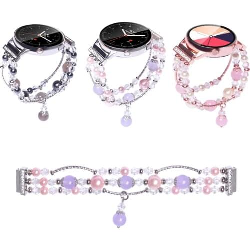 Bracelet for Samsung Galaxy Watch3 41mm 42mm Women Beads Strap 20mm Watchband for HUAWEI gt 2 42mm Band amazfit gtr 42mm Correa