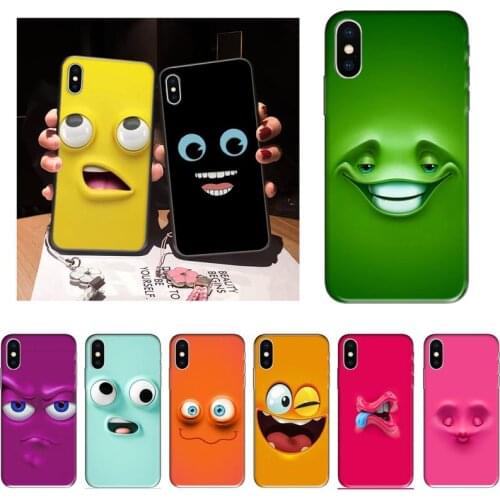 XSPING funny face Black TPU Soft Phone Case For iPhone 12 Mini 11 Pro XS Max X XR 7 8 Plus