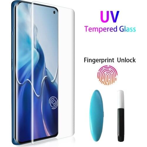 For Xiaomi Mi CC9 Pro UV Full Glue Cover Screen Protector Film for Xiaomi Note 10 lite full Tempered Glass Cover Mi Note 10pro