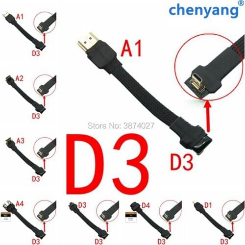 D3 FPV Micro HDMI Mini HDMI Adapter 5cm - 5cm FPC Ribbon Flat HDMI 2.0 Cable shielded for Multicopter Aerial Photography