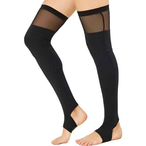 Knee Long Thigh Pirouette Leg High Yoga socks fitness elastic mesh stitching sexy foot socks high bounce dance leg