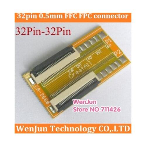 Hot Sale 32Pin 0.5mm pitch FFC FPC connector flat soft cable /32P to 32P extension adapter board CA-2660