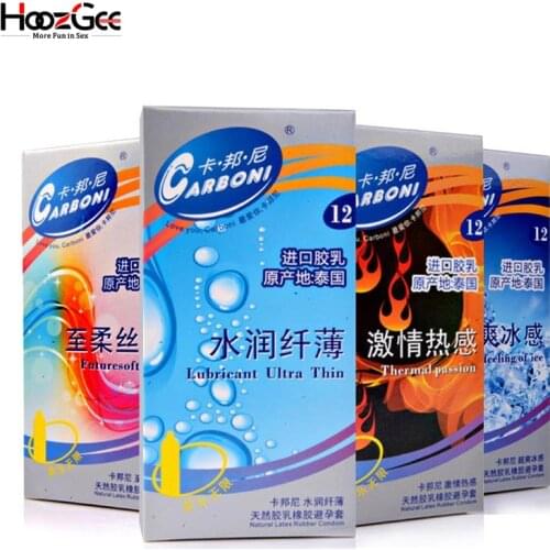 HoozGee Carboni Condoms Ultra-thin Smooth Lubricated Condoms for Men Intimate Goods Contraception Sex Product 12/120pcs (No Box)