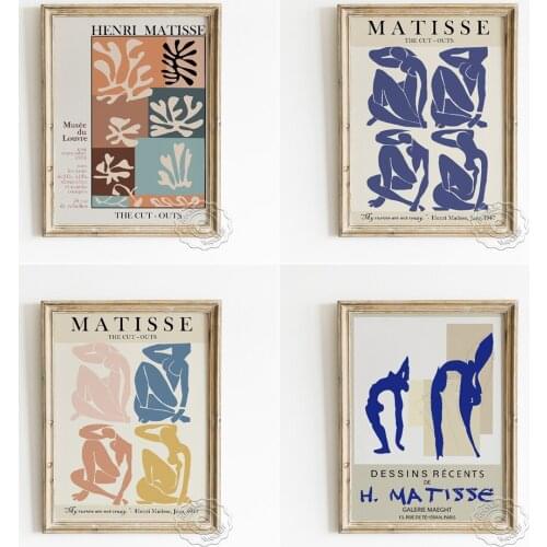 Henri Matisse The Cut-Outs Exhibition Museum Poster, Blue Nudes Collection Wall Picture, Colour Abstract Human Body Home Decor