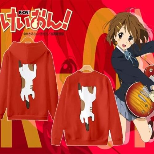 Kawaii Cute K-ON! 3D Printing Autumn Fashion Japanese Anime Zipper Hoodies Sweatshirt Long Sleeves Pollover Plus Size