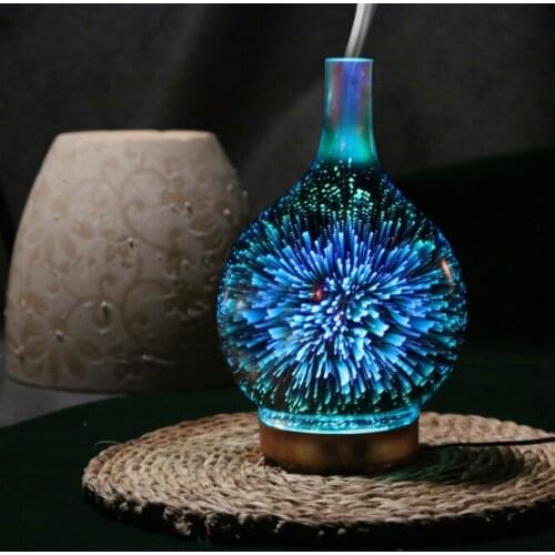 Colorful Magic light 3D Glass LED Night Light Essential Oil Diffuser Aromatherapy Air PurifierHome Decor Lamp
