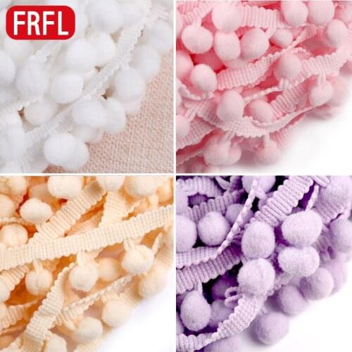18 meters Pompon Ball Trims Ribbon DIY Craft Doll Clothing Accessories Home Pillow Curtain Sewing Lace Accessories