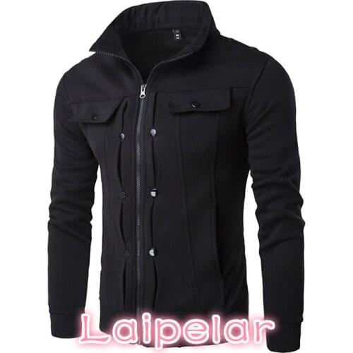 Mens Jackets Basic Coats Solid Color Jacket Male Casual Stand Collar Cotton Coat Zipper Slim Fit Outerwear Spring Fashion