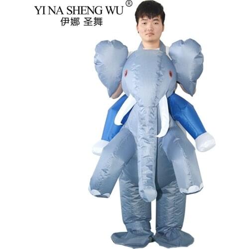 Mascot Inflatable Costume Elephant Adult Cosplay Ride on Elephant For Men Women Cartoon Halloween Carnival Party Costume Unisex