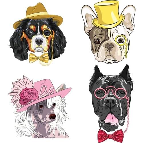 Dog Clothing Stickers Iron On Patches Diy Heat Transfers Patch For Clothes Boy Girl T-shirt Appliques Decoration