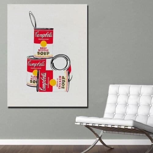 Wall Art Andy warhol four campbells soup cans Painting For Living Room Home Decoration Oil Painting On Canvas Wall Painting
