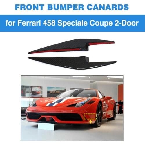 Front Bumper Splitters Fins Canards for Ferrari 458 Speciale 2014 2015 Carbon Fiber