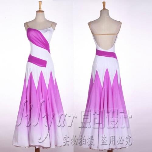 Violet Ballroom Dance Dress Big Swing Dance Dress Custom Size Standard Ballroom Competition Dress Waltz Drag Queen Clothing I234