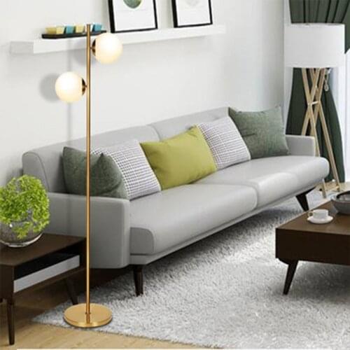 Post-modern Nordic minimalist personality iron floor lamp model room living room hotel designer glass floor lamp