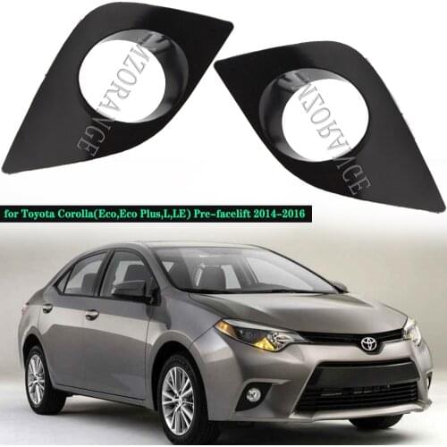 Fog lights cover bezel for Toyota Corolla(Eco,Eco Plus,L,LE) Pre-facelift 2014-2016 Front Lower Bumper Hole GrillesTrim Foglight