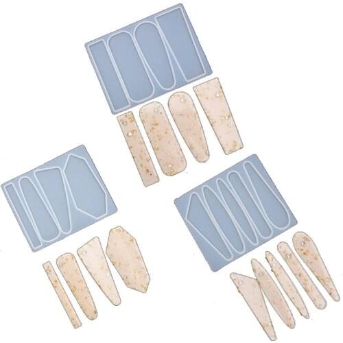 Handmade Acrylic Resin Hair Barrettes Resin Mold Geometric Shape Alligator Hair Clips UV Epoxy Resin Mold Jewelry Tools W0YA