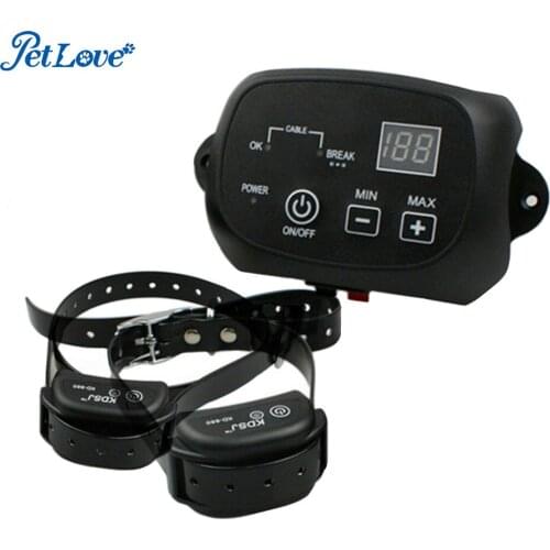 Dog Fence System - 00-meters Warning Tone Static Shock Waterproof and Rechargeable In Ground Pet Fence for 2 Dogs