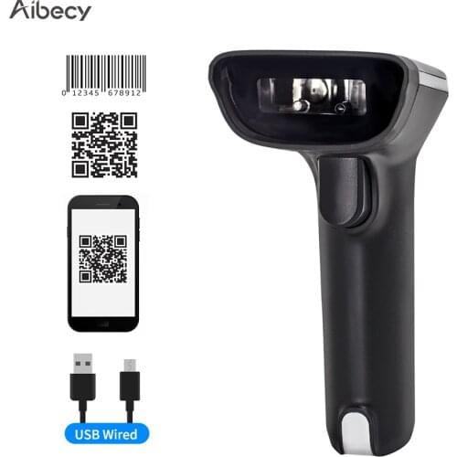 Aibecy Handheld 1D/2D/QR Barcode Scanner USB Wired Bar Code Reader Support Two-Way Manual/Auto Continuous Scanning