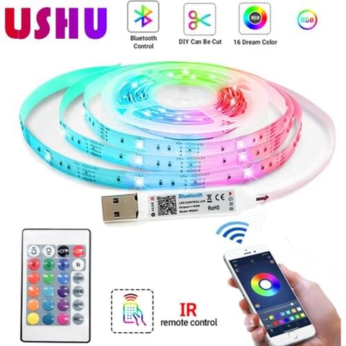 Led Lights Strips Bluetooth USB 5050 Waterproof RGB Flexible Tape Led Ribbon 5M led strip With Phone APP Control LED Sync Music