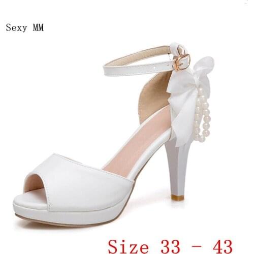 Platform Pumps Peep Toe Women High Heels Gladiator Sandals Woman High Heel Shoes Small Plus Size 33 - 40 41 42 43