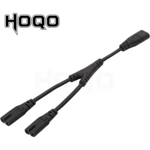 1PC IEC 320 C8 2Pin Male to 2 x C7 Female Y Split Power Cable About 28CM IEC 320 C7 to C8 extension cords C8 male to C7 female