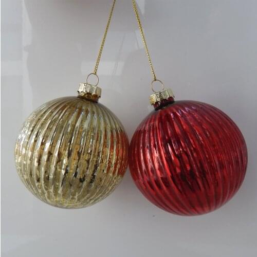 Christmas tree ornaments glass ornaments pendant window gift foreign trade export 8cm antique striped ball