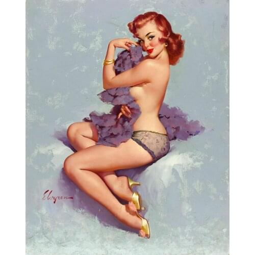 Vintage Pin-Up Portrait Elvgren Art Film Print Silk Poster Home Wall Decor 24x36inch