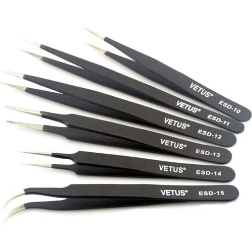 High quality 10PCS/Lot Antistatic BGA ESD Tweezers ESD-10 ESD-11 ESD-12 ESD-13 ESD-14 ESD-15 Free Shipping