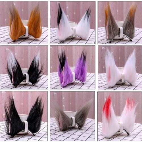 24 Colors Women Lady Girls long Plush Ear + Hairpin Anime Props Headwear Cat Fox Maid Cosplay Costume