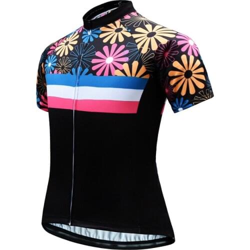 Womens Cycling Jersey Short Sleeve Mountain Bike Bicycle Shirts MTB Bike Jersey Full Zipper Pockets Bicycle Wear Whole sales