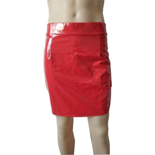 Womens Evening Party Costumes Club Skirts Shiny Wetlook PVC faux Leather Bodycon Pencil Skirts Female Cocktail Sexy Ladies Club