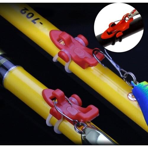 1set Dishing Hook Keeper Lure Bait Holder with 3 Rubber Rings for Fishing Rod Fishing Gear Portable Accessories Fixed Bait