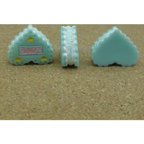 1pcs/lot resin flat back yellow love blue cake 15mm Cabochons Hair Bow Center Card Frame Making Craft DIY B013-7