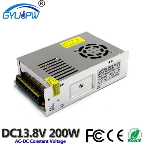 13.8V 14.5A 200W Switching Power Supply DC Adapter Transformers 110V 220V AC DC13.8V SMPS For Led Lamp CCTV AV Car Radio
