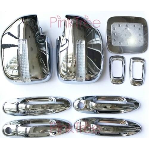 13 Pcs Chrome Accessory Door Handle Side Lamp Mirror Cover Fuel Tank Cover For Toyota Land Cruiser 100 For Lexus LX470 1998-2007