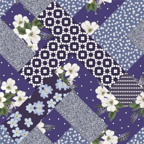 145cm*100cm polyester chiffon fabric dress abstract parquet pattern custom printed thin shirt sewing fabric