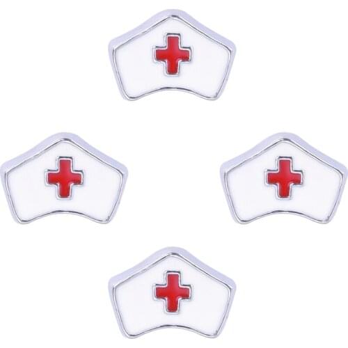 20Pcs/Lot F267 Medicine Nurse Hat Floating Charms Making Handmade Locket Doctor Gift Jewelry Accessories