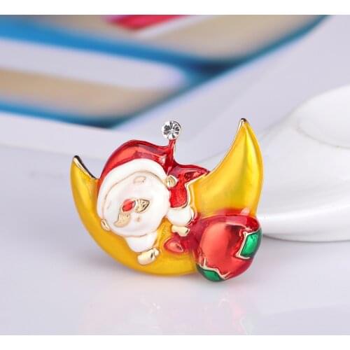 2019 New Christmas Santa Claus Brooches for Women Enamel Brooch Pins Jewelry Accessories