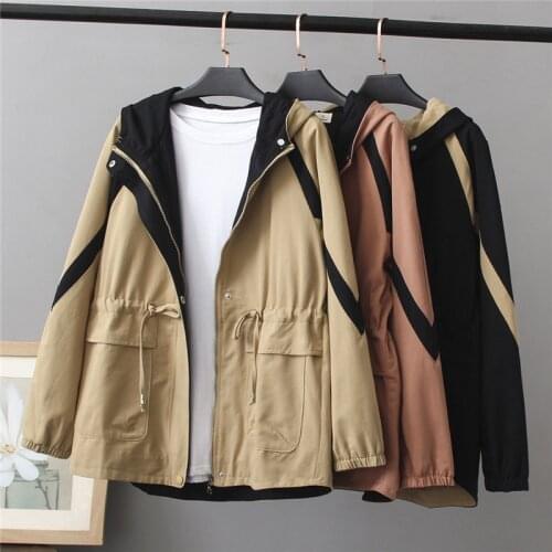 2020 Autumn New Women Jacket Female Windbreaker Casual Long Sleeve Jacket Outerwear Loose Coat Streetwear Plus Size 4XL P878