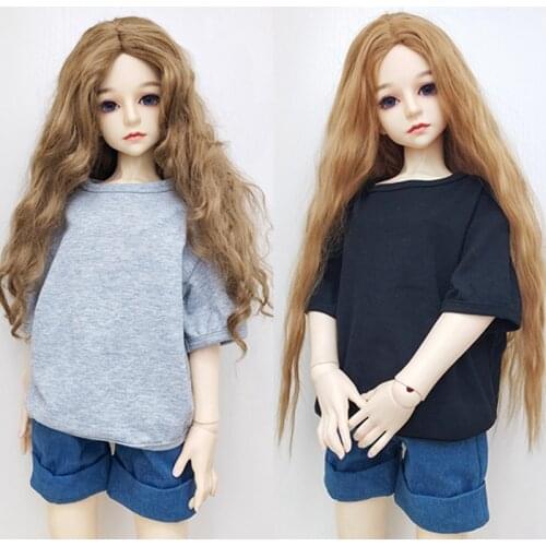 30/45/60 cm BJD Doll Clothes T shirt+Denim shorts for 1/3 1/4 1/6 Joint Doll Fashion BJD SD DD doll accessories Boys girls toys