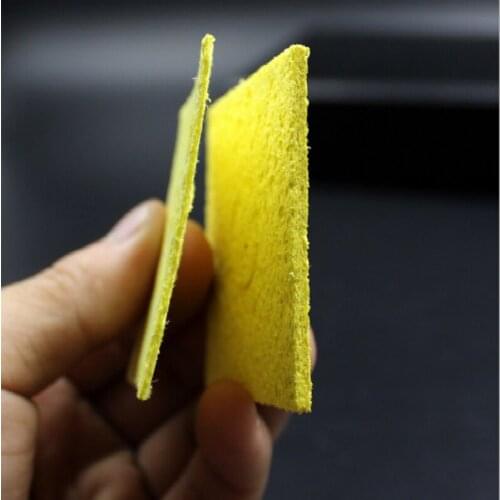 5pcs 5x3.5cm Universal Soldering Iron Replacement Sponges Pads Solder Iron Tip Cleaner Yellow Cleaning Sponge absorbent