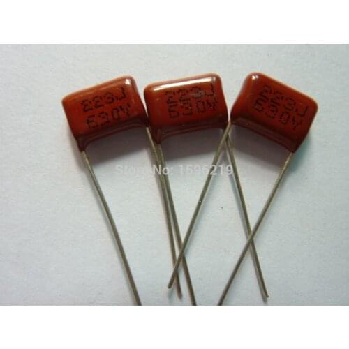 50pcs CBB 223 630V 223J CL21 0.022uF 22nF P10 Metallized Polypropylene Film Capacitor
