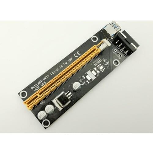 60cm PCI-E extender PCI Express Riser Card 1x to 16x USB 3.0 SATA to 4Pin IDE Molex Adapter for Mining Bitcoin Miner