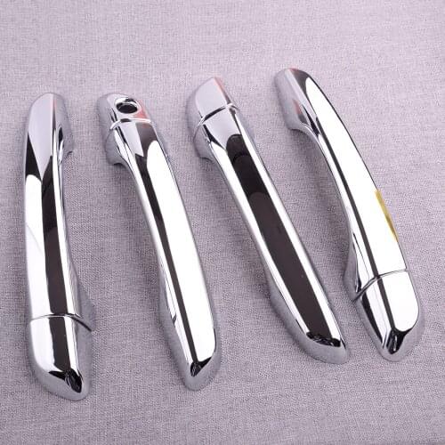 Car ABS Chrome Outer Door Handle Cover Trim with Smart Hole Fit For Hyundai Accent 2021 2020 2019 2018